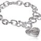 GUESS Toggle Chain Bracelet with Logo Heart Link Charm Bracelet