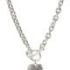 GUESS Women's Toggle Logo Charm Necklace, Silver, One Size