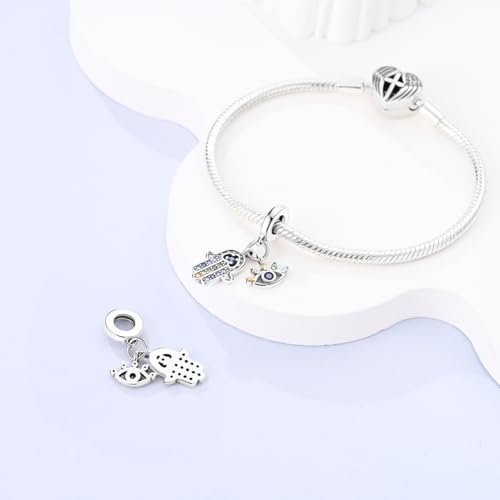 Hapour 925 Sterling Silver Charms for Bracelets Necklaces, Cute Fashion Love Heart Dangle Charm Pendant Beads Gift for Women Her