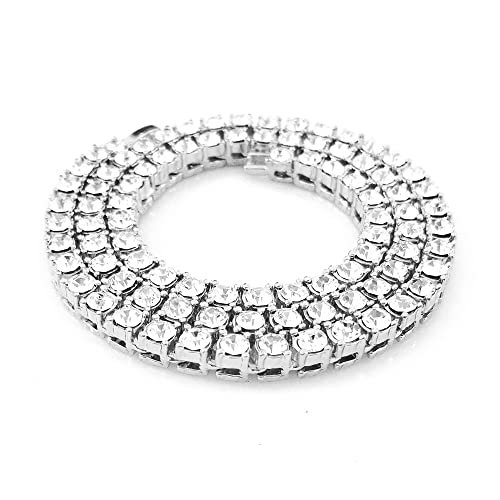 HH BLING EMPIRE Gold Silver Iced Out Diamond Tennis Chain Necklace for Men Women, Rhinestone Tennis Necklaces for Women and Teens, Tennis and Cuban Link Chains 18-30 Inches