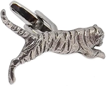 Hochzeits-Geschenk-Manschettenknöpfe der silbernen Zinn-3D Tiger-Männer
