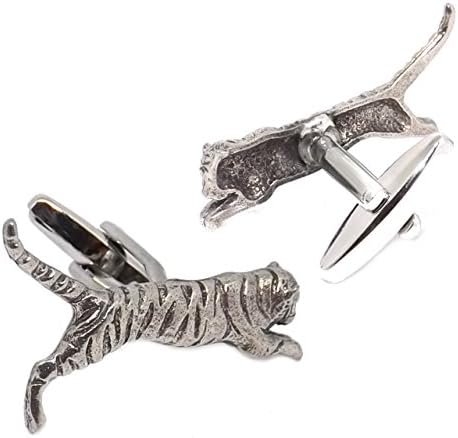 Hochzeits-Geschenk-Manschettenknöpfe der silbernen Zinn-3D Tiger-Männer