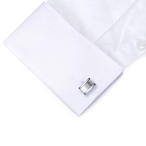 HONEY BEAR Rectangle Cufflinks for Mens Steel Business Wedding Gift