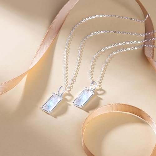 HOPE LOVE SHINE New Beginnings Rainbow Moonstone Sterling Silver Necklace for Women