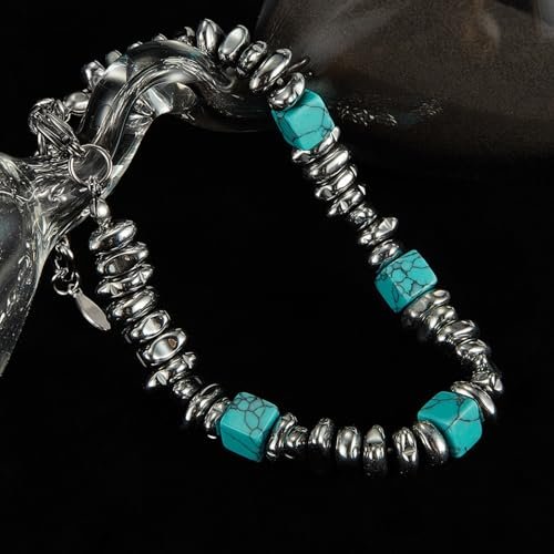 Italian Handmade Stainless Steel Men's Bracelet with Natural Gemstones,Mens Bracelets Birthday Annivesary Gifts,Casual Men's Bracelets