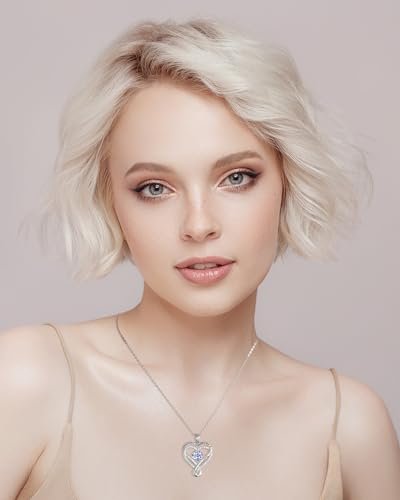 Jewelry for Women Wife Infinity Heart Birthstone I Love You Necklace for Women S925 Sterling Silver Wedding Anniversary Birthday Gifts for Wife Girlfriend Women's jewelry...