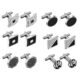 JewelryWe Manschettenknöpfe Herren: 3/6 Paar Rund Rechteck Quadrat Achteck Kugel Strass Cufflinks Männer Legierung Manschetten Knöpfe Geschenk für Hochzeit Verlobung…