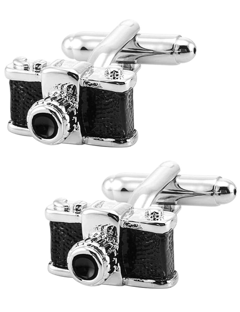 Jonwo Jahrgang Kamera Manschettenknöpfe für Herren In Geschenkbox Fotograf Men Cufflinks Hochzeit Tanzparty Hemd Ferien Jubiläum Kleid