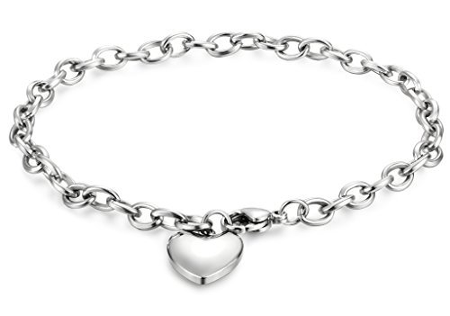 Jstyle Jewelry Women's Heart Charm Bracelets Stainless Steel Link Bracelet Birthday Gifts for Women Jewelry