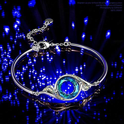 Kate Lynn "Rise From the Ashes" Phoenix Bracelet Made with Crystals from Austria, Adjustable Bangle Bracelet for Women 7"+2", Packaged with Jewelry Box, Birthday Gift for Women,...