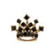 Knighthood Golden Crown with Black Stone Detailing Lapel Pin Brooch Shirt Stud for Men