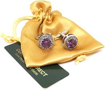 Lilac Purple Swarovski Crystal Design Men's Wedding Cufflinks Direct