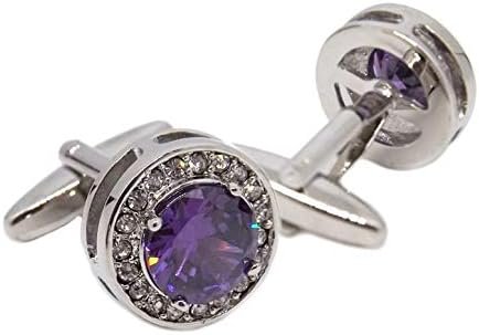 Lilac Purple Swarovski Crystal Design Men's Wedding Cufflinks Direct