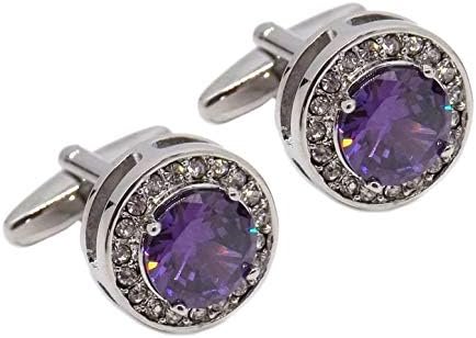 Lilac Purple Swarovski Crystal Design Men's Wedding Cufflinks Direct