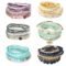 LOYALLOOK 6 Sets Bohemian Stackable Bead Bracelets for Women Stretch Bohemian Style Stretch Multilayered Boho Bracelet Set