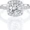 MDFUN 18K White Gold Plated Cubic Zirconia Promise Halo Engagement Promise Eternity Ring for Women