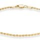 Miabella 18K Gold Over Sterling Silver Italian 2mm, 3mm Diamond-Cut Braided Rope Chain Anklet Ankle Bracelet for Women, 925 Made in Italy