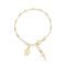 Miabella 18K Gold Over Sterling Silver Italian Rosary Cross Bead Charm Link Chain Bracelet for Women, Adjustable, 925 Made in Italy