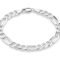 Miabella 925 Sterling Silver Italian 7mm Solid Diamond-Cut Figaro Link Chain Bracelet for Men, Made in Italy