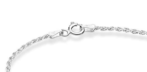 Miabella 925 Sterling Silver Solid 1.5mm Diamond-Cut Braided Rope Chain Anklet Ankle Bracelet for Women, Made in Italy