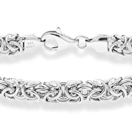 Miabella Italian 925 Sterling Silver Byzantine Bracelet for Women, Handmade in Italy