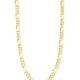 Miabella Solid 18K Gold Over Sterling Silver Italian 5mm Diamond-Cut Figaro Link Chain Necklace for Women Men, 925 Made in Italy