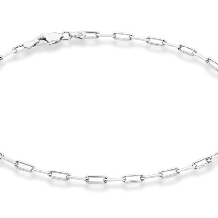 Miabella Solid 925 Sterling Silver 2.5mm Paperclip Link Chain Anklet Ankle Bracelet for Women, Made in Italy