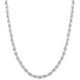 Miabella Solid 925 Sterling Silver Italian 2mm, 3mm Diamond-Cut Braided Rope Chain Necklace for Men Women, 925 Sterling Silver Made in Italy