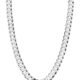 Miabella Solid 925 Sterling Silver Italian 7mm Diamond Cut Cuban Link Curb Chain Necklace for Men Women