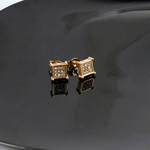 NEWITIN 12 Pairs Stainless Steel Stud Earrings for Men Hypoallergenic Earrings Inlaid Cubic Zirconia Men Earrings Hoop Earrings Stud Earrings for Women Men