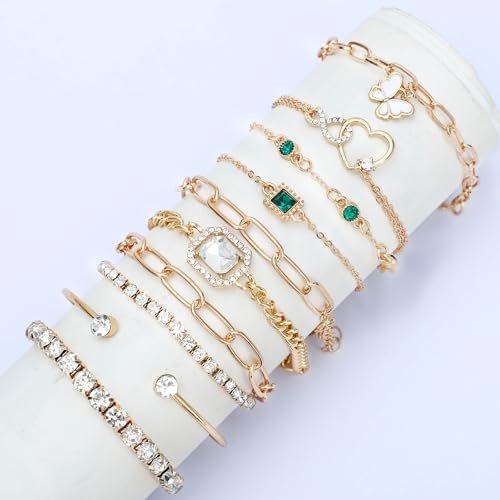 NEWITIN 72 Pieces Gold Jewelry Set for Women Fashion Costume Jewelry Gold Plated Necklace Bracelet Gold Earrings Set for Women