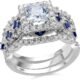 Newshe Engagement Wedding Ring Set 925 Sterling Silver 3pcs 2.5ct Princess White Cz Blue Size 4-13