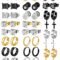 ONESING 21 Pairs Stainless Steel Earrings for Men Inlaid Cross Dangle Hinged Earrings Hoop CZ Stud Hypoallergenic Earrings Huggie Earrings Set for Women Men Ear Piercing Jewelry...