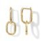 PAVOI 14K Gold Convertible Link Huggie Earrings for Women | Paperclip Link Statement Earrings | Cubic Zirconia Two-Toned Rope Drop Dangle Earrings