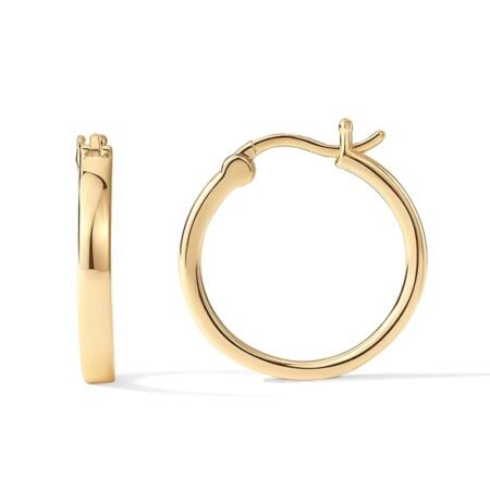 PAVOI 14K Gold Plated 925 Sterling Silver Post Lightweight Hoops | 20mm - 30mm Earring | Gold Hoop Earrings for Women