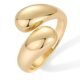 PAVOI 14K Gold Plated Chunky Open Twist Stackable Rings for Women | Bold Crossover Statement Ring Band