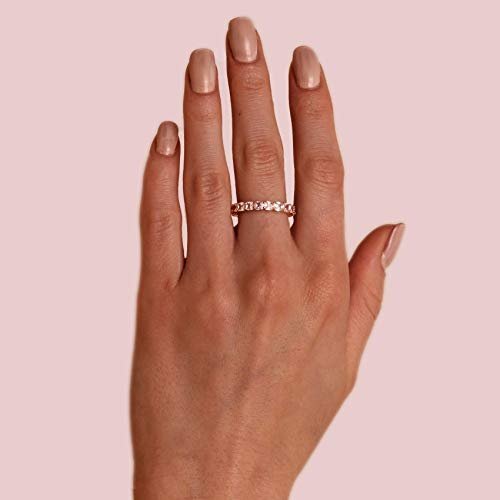 PAVOI 14K Gold Plated Rings Cubic Zirconia Love Ring | 4mm Stackable Rings for Women | Gold Rings for Women