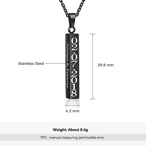 Personalized Couple Stainless Steel Necklace Engraved Initial Name Vertical Bar Necklace Birthday Gift