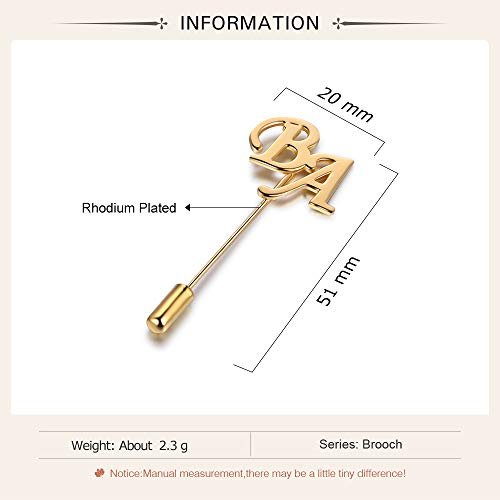 Personalized Name Brooch Pins for Women Men Suit Hats Lapel Pins for Men Women with Monogram Initial Letters Custom Birthday Wedding Brooch Pins Christmas Gifts for Boyfriend...