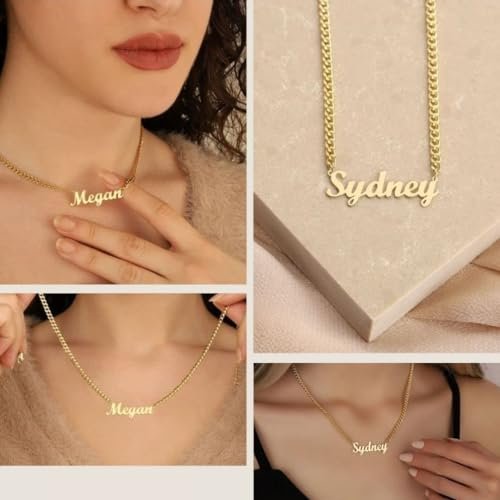 Personalized Name Necklace Sterling Silver Pendant Customized Custom