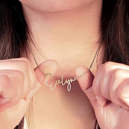 PicturesOnGold.com Custom Name Necklace For Women Personalized Name Necklace in Sterling Silver or Gold Necklace Personalized with any Name or Word