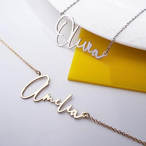 PicturesOnGold.com Custom Name Necklace For Women Personalized Name Necklace in Sterling Silver or Gold Necklace Personalized with any Name or Word