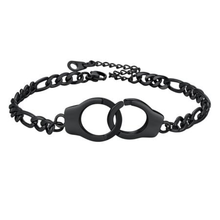 PROSTEEL Trendy Handcuffs Design/Customize Words Ankle Bracelet For Women, 316L Stainless Steel Anklets Silver/Gold/Black Tone, Hypoallergenic, Come with Box