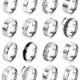 REVOLIA 16PCS Silver Rings for Men Stianless Steel Band Rings for Men Women Simple Engagement Wedding Promise Rings Set