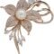 Rhinestone Pearl Flower Brooch Femininity Brooch Art Brooch Flower Brooch Pin Sweater Accessories for Women, Girls, Ladies