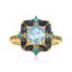 Ross-Simons 1.80 Carat Sky Blue Topaz, 2.40 ct. t.w. Sapphire and .80 ct. t.w. London Blue Topaz Ring in 18kt Gold Over Sterling