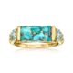 Ross-Simons Turquoise and .70 ct. t.w. Sky Blue Topaz Ring in 18kt Gold Over Sterling