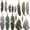 Samanter 100g Feather Charms Collection - Antique Silver Bronze Patina Big Goose Bird Plume Plumage Pinion Wing Feather Metal Pendants for Jewelry Making DIY Findings (HM17)