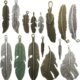 Samanter 100g Feather Charms Collection - Antique Silver Bronze Patina Big Goose Bird Plume Plumage Pinion Wing Feather Metal Pendants for Jewelry Making DIY Findings (HM17)