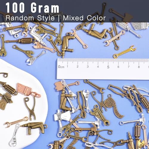 stino Metal Charms for Jewelry Making 100gram, Bulk Tibetan Silver & Gold Trinkets for Earring Necklace Jewelry Making and Findings